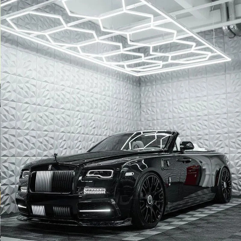 10 Hex Lights System With Border(16′ x 8′) - My Garage Station