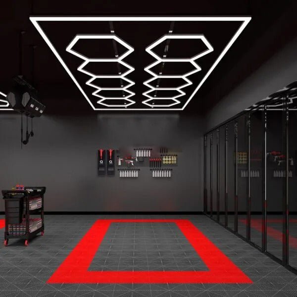 10 Hex Lights System With Border(16′ x 8′) - My Garage Station