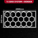15 Hexagon Lights System With Border (16′ x 8′) - My Garage Station