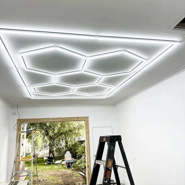 5 Hexagon Lights System With Border (8.04′ x 6.04′) - My Garage Station