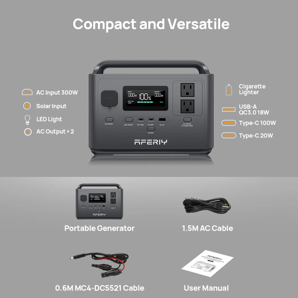 AFERIY 400W Portable Power Station - My Garage Station