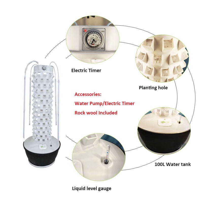 Lyine Commercial 240 – Grows 240 Plants Indoors – Complete Vertical Garden Tower - My Garage Station