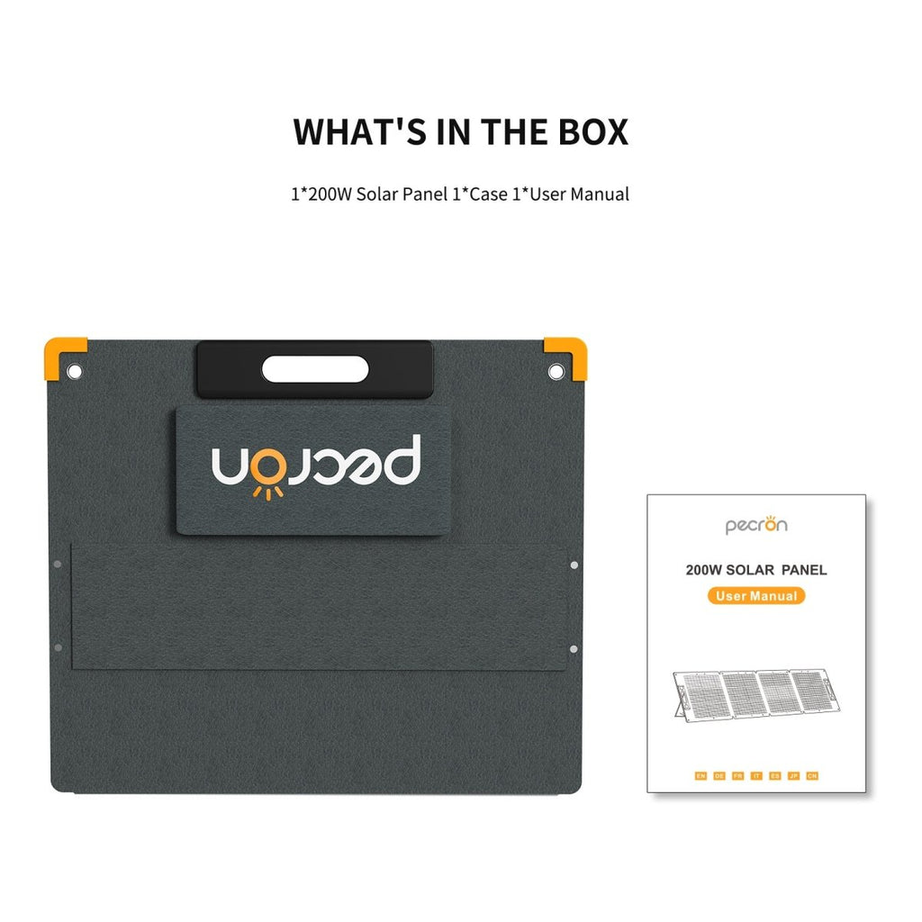 PECRON PV200 200W Portable Solar Panel Waterproof IP67 - My Garage Station