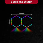RGB 2 Hexagon Lights System(5.54′ x 3.24′) - My Garage Station