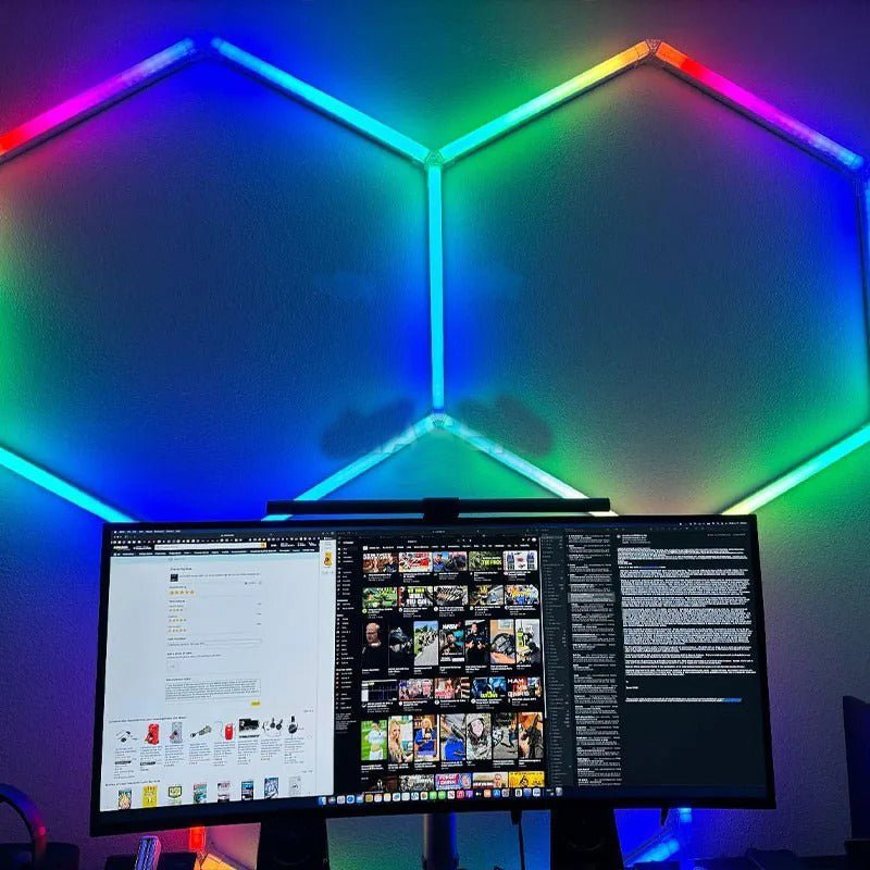 RGB 2 Hexagon Lights System(5.54′ x 3.24′) - My Garage Station