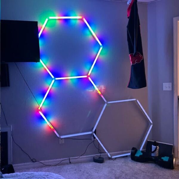 RGB 3 Grid Hex Lights System(7.89′ x 5.54′) - My Garage Station