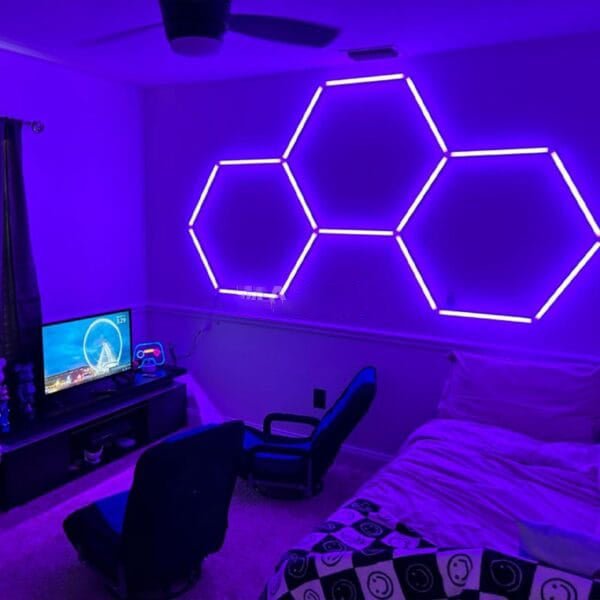 RGB 3 Grid Hex Lights System(7.89′ x 5.54′) - My Garage Station