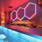 RGB 3 Hexagon Lights System(8.28′ x 3.24′) - My Garage Station