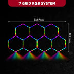 RGB 7 Hexagon Lights System(11.01′ x 5.58′) - My Garage Station