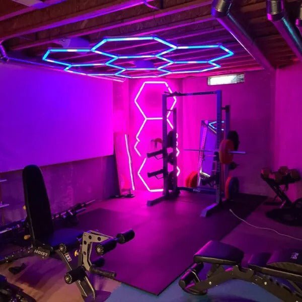 RGB 7 Hexagon Lights System(11.01′ x 5.58′) - My Garage Station