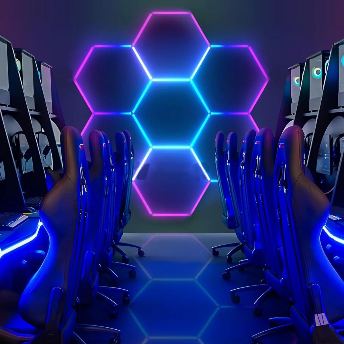 RGB 7 Hexagon Lights System(11.01′ x 5.58′) - My Garage Station